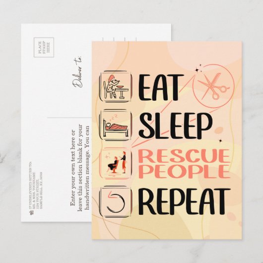 "Super Kapper / Hair Stylist" Hair Salon Gift Briefkaart (Voorkant / Achterkant)