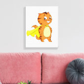 Super Kat Cartoon Canvas Afdruk (Insitu (Woonkamer))