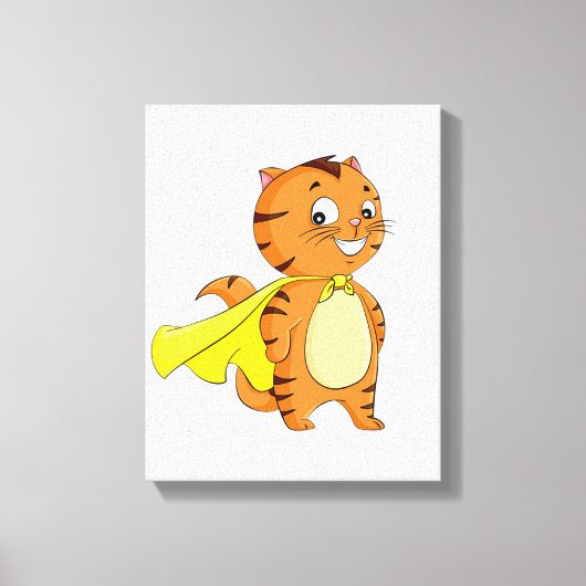 Super Kat Cartoon Canvas Afdruk (Voorkant)