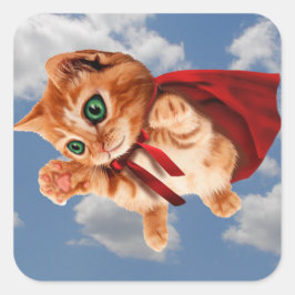 Super Kat Vierkante Sticker