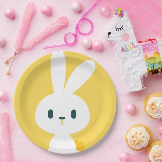 Super Kawaii Cute Easter Bunny. Papieren Bordje (Feest)