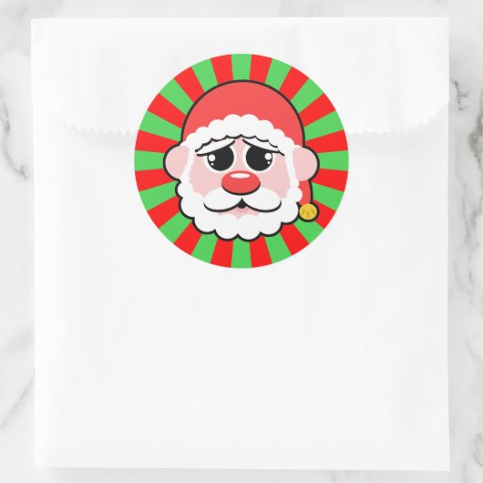 Super Kawaii Santa Ronde Sticker (Tas)