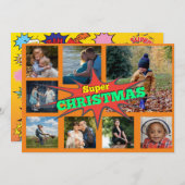 Super kerstfeestdag Kaart voor collage familie (Voorkant / Achterkant)