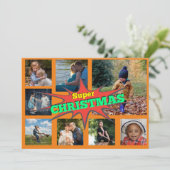 Super kerstfeestdag Kaart voor collage familie (Staand voorkant)