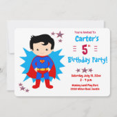 Super Kid - Jongens Verjaardagsfeest Uitnodiging (Voorkant)