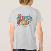 Super Kid T-Shirt, Groovy Retro Superhero Children Tri-Blend Shirt (Achterkant)