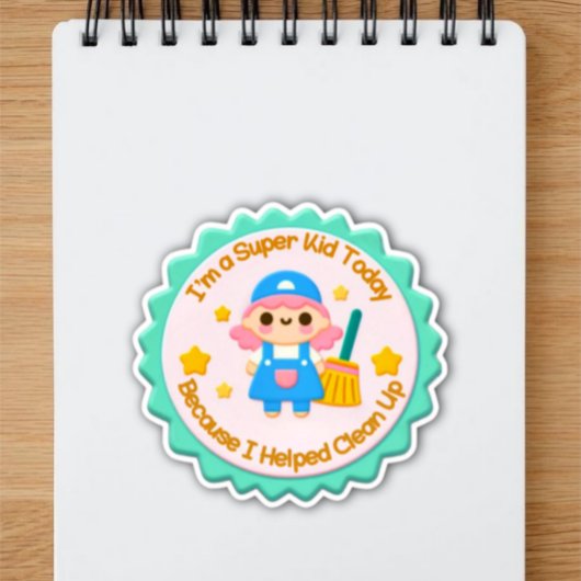 Super Kind – Helpt bij het opruimen van Sticker