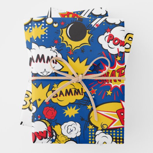 Super Kind, Schattige strippatroon Inpakpapier Vel (In situ)