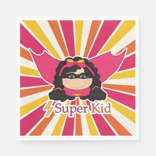Super Kind Superheld Theme Girl's Party Servet (Voorkant)