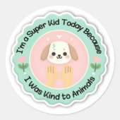 Super Kind - Vriendelijk voor Dieren Sticker (Voorkant)