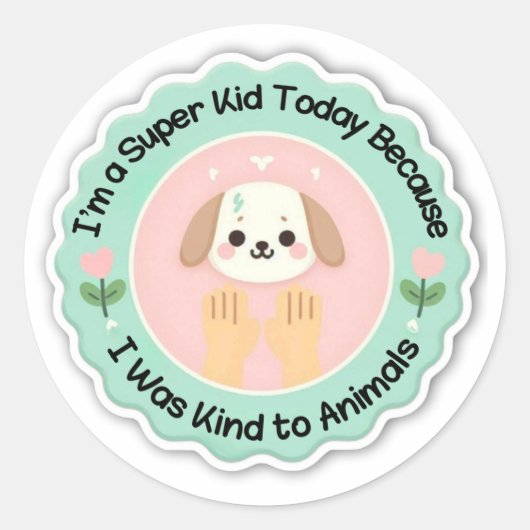 Super Kind - Vriendelijk voor Dieren Sticker (Voorkant)