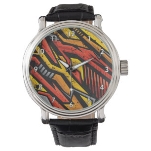 Super kleurrijk Grunge patroon Horloge