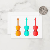 Super kleurrijke violen trio Flat Note Kaart Notitiekaartje (Voorkant / Achterkant in situ)