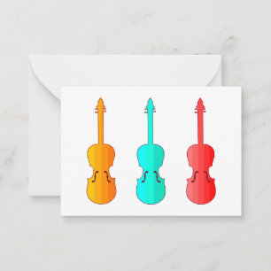 Super kleurrijke violen trio Flat Note Kaart Notitiekaartje