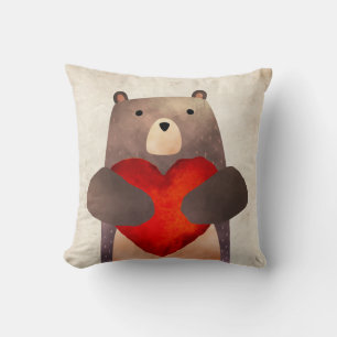 Super knuffelbeer met een hart Valentijns/Nursery Kussen