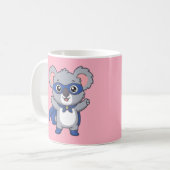 Super Koala Held Cute Kinderen Superheld Roze Mok (Voorkant links)