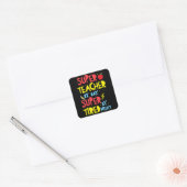 Super leraar overdag, Super Tired by Night Vierkante Sticker (Envelop)
