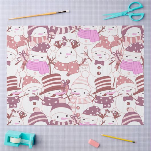 Super leuk en moderne sneeuwpoppen Kerstmis Tissuepapier (Craft)