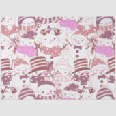 Super leuk en moderne sneeuwpoppen Kerstmis Tissuepapier (Voorkant)