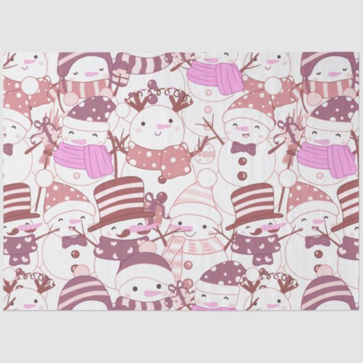 Super leuk en moderne sneeuwpoppen Kerstmis Tissuepapier (Voorkant)