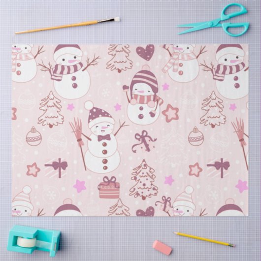 Super leuk en moderne sneeuwpoppen Kerstmis Tissuepapier (Craft)