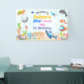 Super leuk Ocean Protector verjaardagsfeestje deco Spandoek (Beurs)