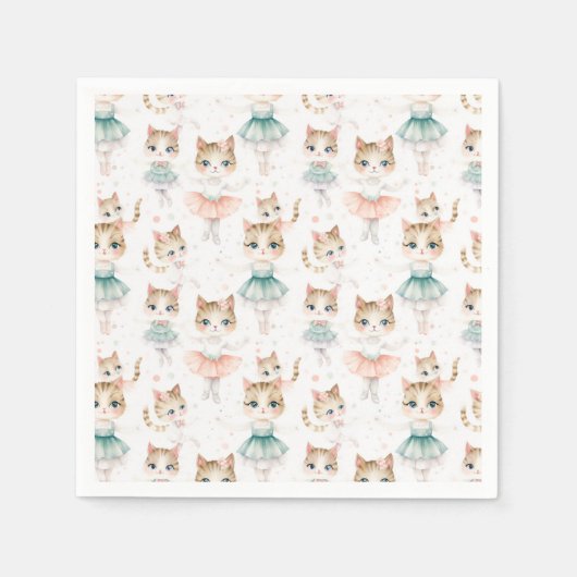 Super Leuke Ballerina Katten Servet (Voorkant)