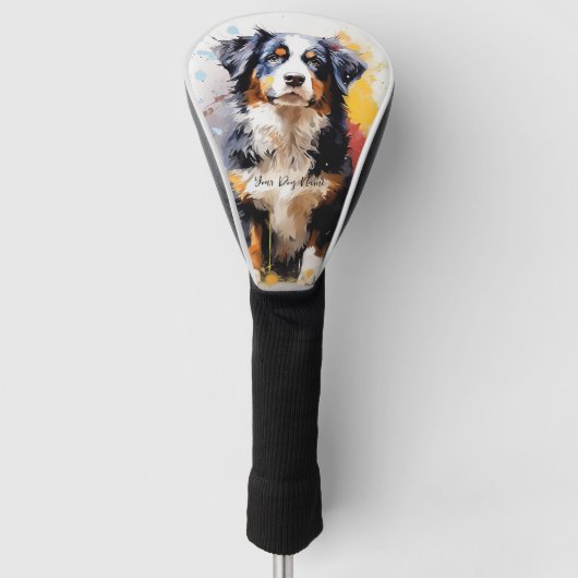 Super Leuke Berner Berghond Puppy 005 - Xeno L Golfheadcover (Voorkant)
