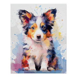 Super Leuke Border Collie Hond Puppy 002 - Xeno Lu Perfect Poster