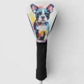 Super Leuke Boston Terrier Hond Puppy 002 - Xeno L Golfheadcover (Voorkant)