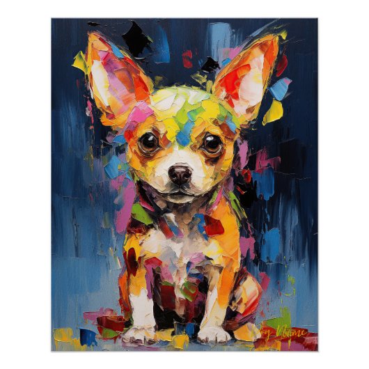 Super Leuke Chihuahua Hond Puppy 005 - Xeno Lucilf Perfect Poster (Voorkant)
