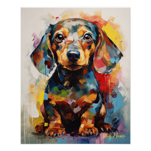 Super Leuke Dachshund Hond Puppy 001 - Xeno Lucilf Perfect Poster