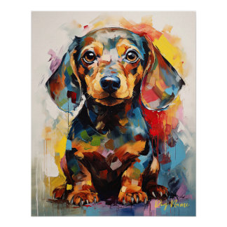 Super Leuke Dachshund Hond Puppy 001 - Xeno Lucilf Perfect Poster