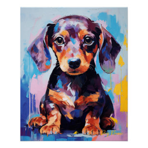 Super Leuke Dachshund Hond Puppy 002 - Xeno Lucilf Perfect Poster
