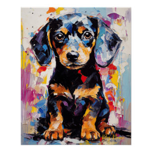 Super Leuke Dachshund Hond Puppy 005 - Xeno Lucilf Perfect Poster