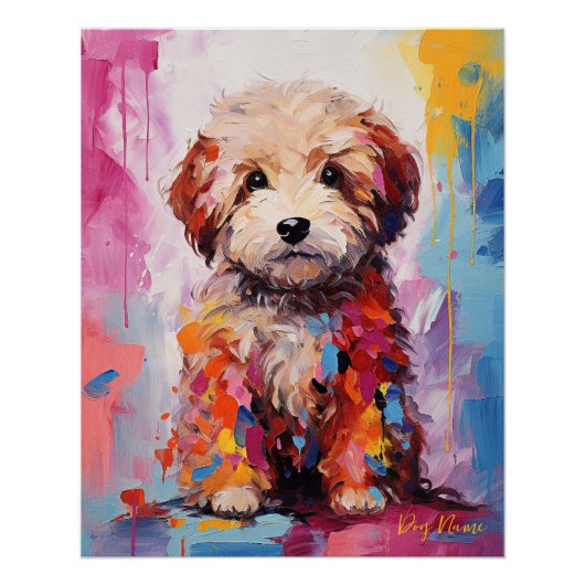 Super Leuke Goldendoodle Hond Puppy 002 - Xeno Luc Perfect Poster (Voorkant)