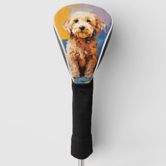 Super Leuke Goldendoodle Hond Puppy 003 - Xeno Luc Golfheadcover (Voorkant)