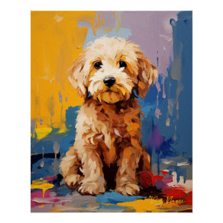 Super Leuke Goldendoodle Hond Puppy 003 - Xeno Luc Perfect Poster