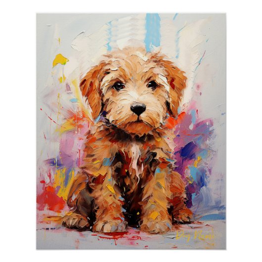 Super Leuke Goldendoodle Hond Puppy 004 - Xeno Luc Perfect Poster (Voorkant)