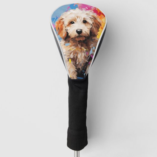 Super Leuke Goldendoodle Hond Puppy 005 - Xeno Luc Golfheadcover (Voorkant)