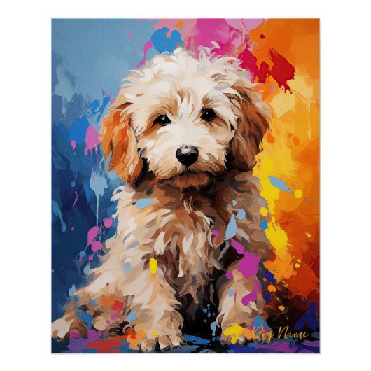 Super Leuke Goldendoodle Hond Puppy 005 - Xeno Luc Perfect Poster (Voorkant)