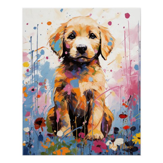 Super Leuke Gouden Retriever Hond Puppy 003 - Xeno Perfect Poster (Voorkant)
