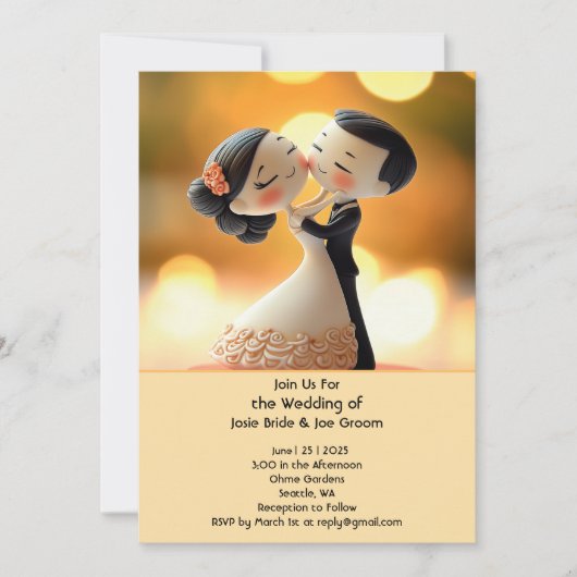 Super leuke liefde bruiloft uitnodiging (Voorkant)