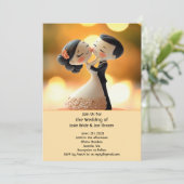 Super leuke liefde bruiloft uitnodiging (Staand voorkant)