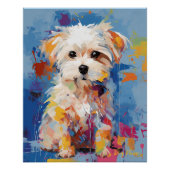 Super Leuke Maltese Hond Puppy 001 - Xeno Lucilfer Perfect Poster (Voorkant)