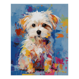 Super Leuke Maltese Hond Puppy 001 - Xeno Lucilfer Perfect Poster