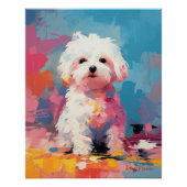 Super Leuke Maltese Hond Puppy 003 - Xeno Lucilfer Perfect Poster (Voorkant)