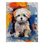 Super Leuke Maltese Hond Puppy 005 - Xeno Lucilfer Perfect Poster (Voorkant)