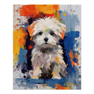 Super Leuke Maltese Hond Puppy 005 - Xeno Lucilfer Perfect Poster