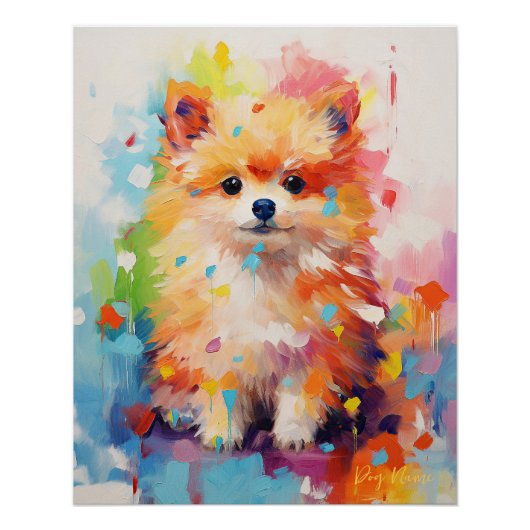Super Leuke Pommerse Hond Puppy 005 - Xeno Lucilfe Perfect Poster (Voorkant)
